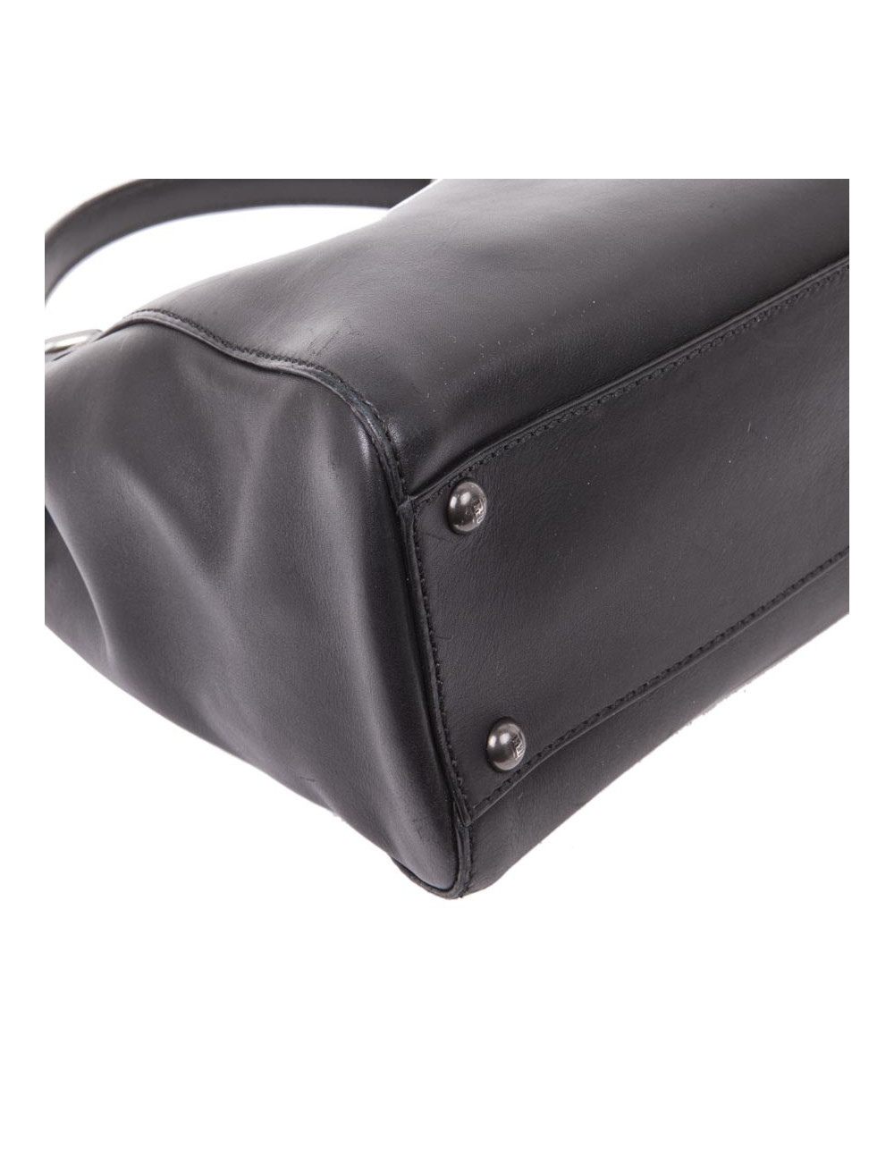 Sac Peekaboo FENDI en cuir lisse noir 