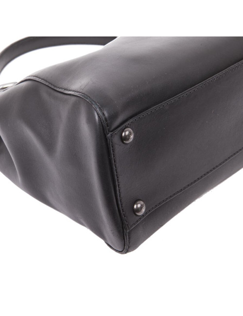 Black smooth leather FENDI Peekaboo bag