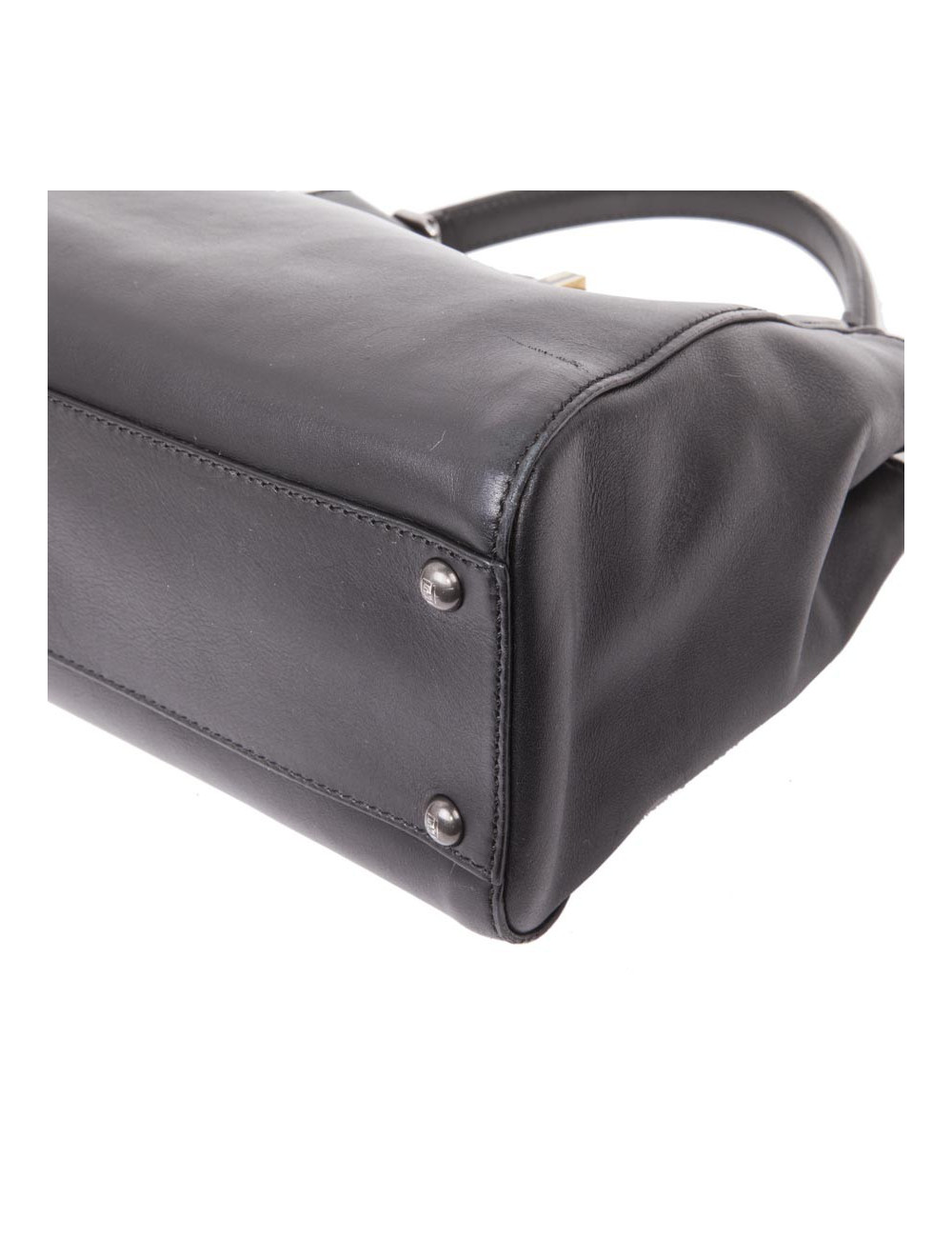 Black smooth leather FENDI Peekaboo bag