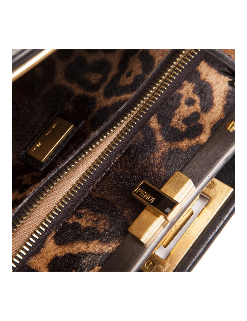 Black smooth leather FENDI Peekaboo bag