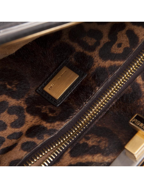 Sac Peekaboo FENDI en cuir lisse noir 