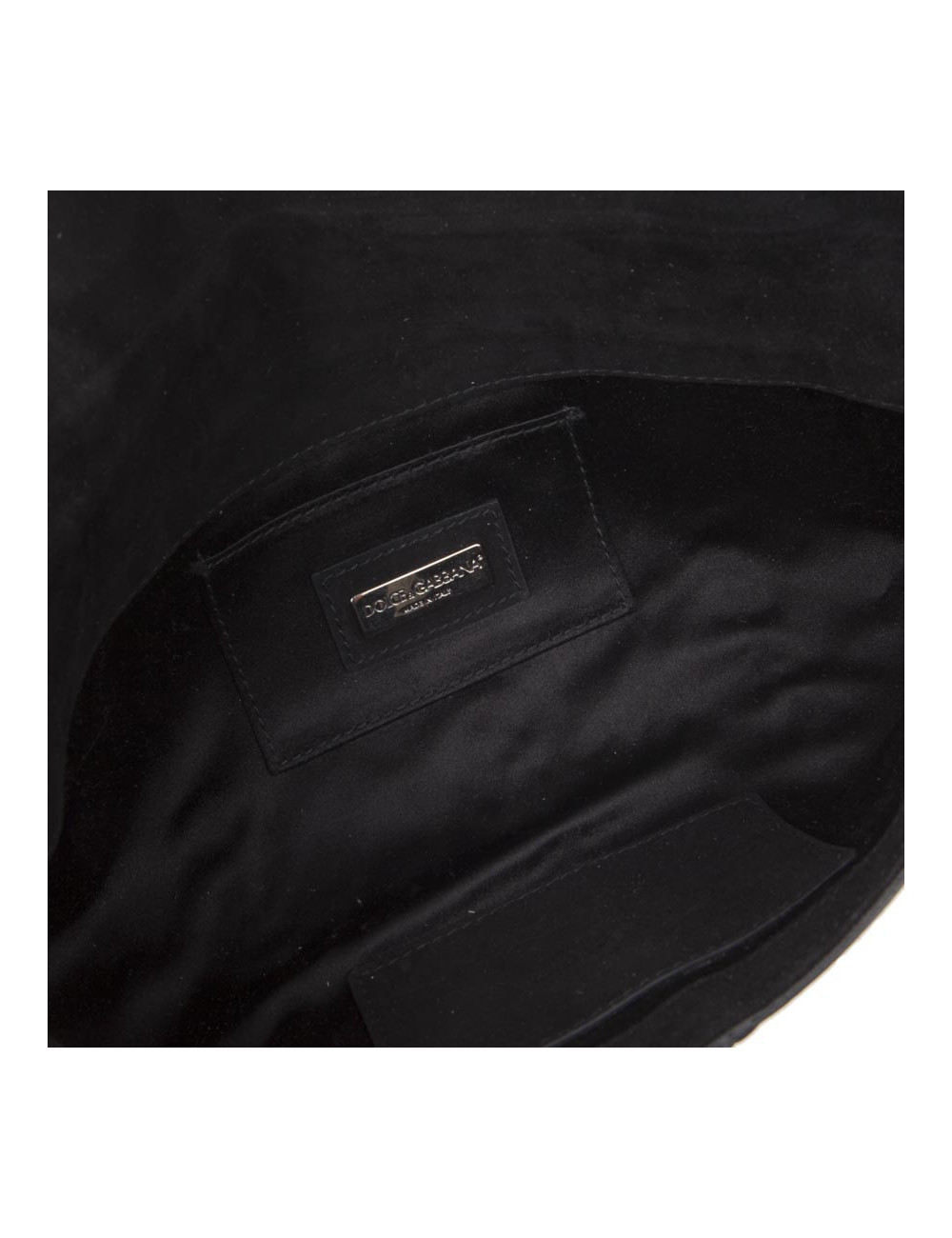 DOLCE & GABBANA handbag in siver and gilt bicolored leather and black suede