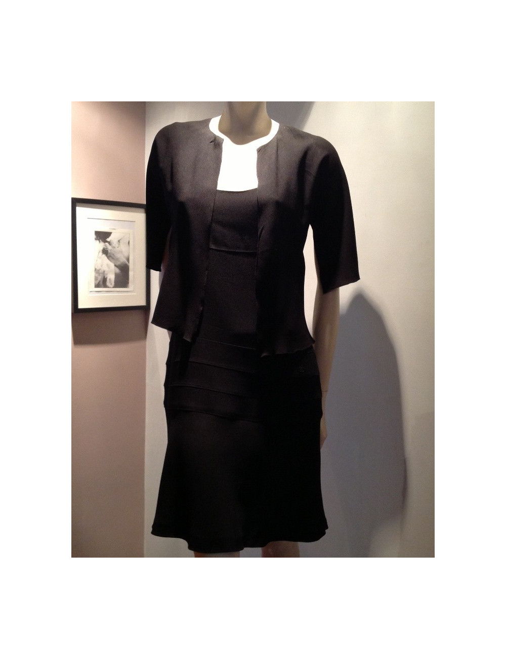 Robe + veste CHANEL twin set noir