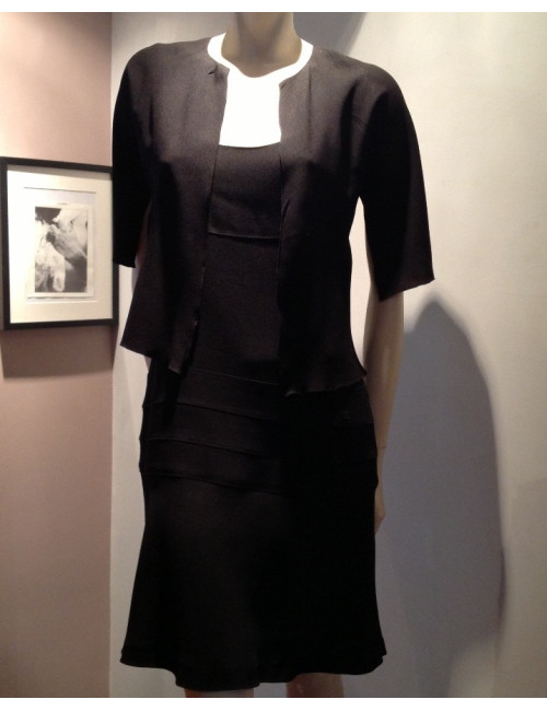 Robe + veste CHANEL twin set noir