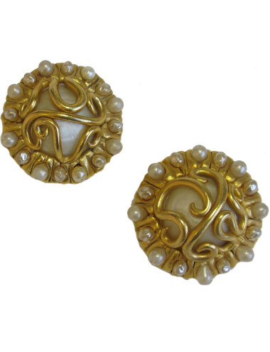 Boucles d'oreille clips Chanel couture vintage