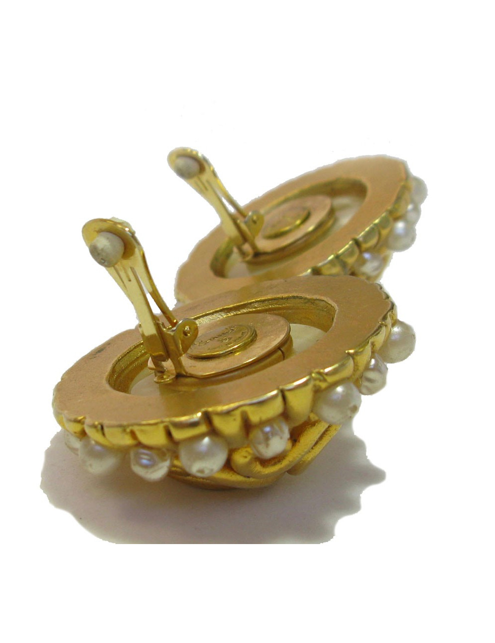 Boucles d'oreille clips Chanel couture vintage