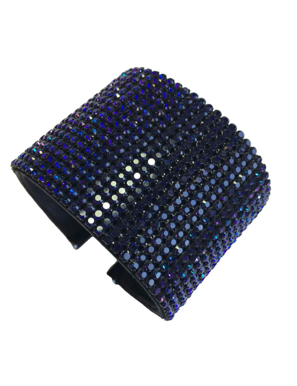 Manchette DANIEL SWAROVSKI sur crystal mesh violet foncé