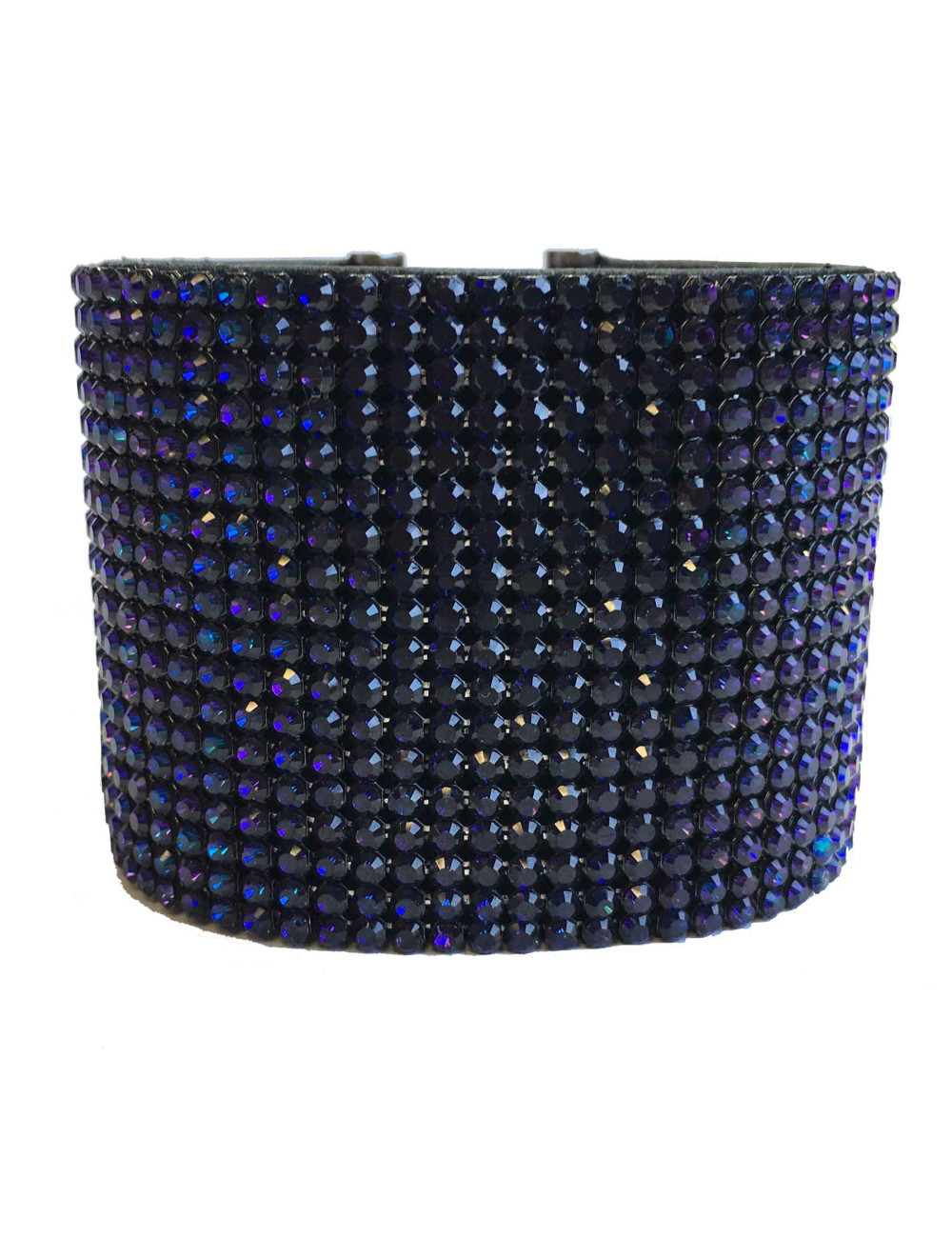 Manchette DANIEL SWAROVSKI sur crystal mesh violet foncé