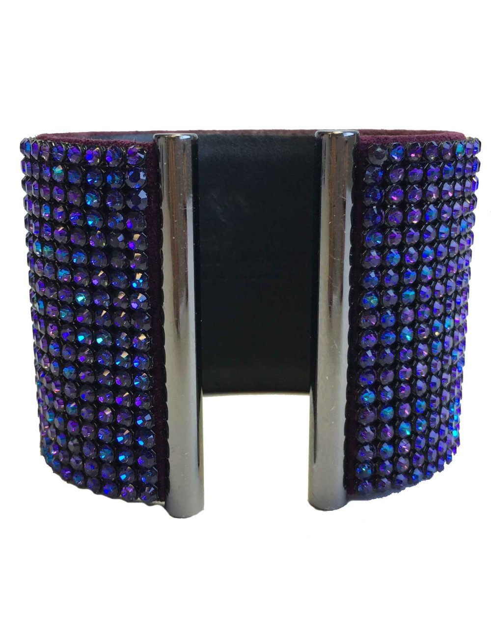 Manchette DANIEL SWAROVSKI sur crystal mesh violet