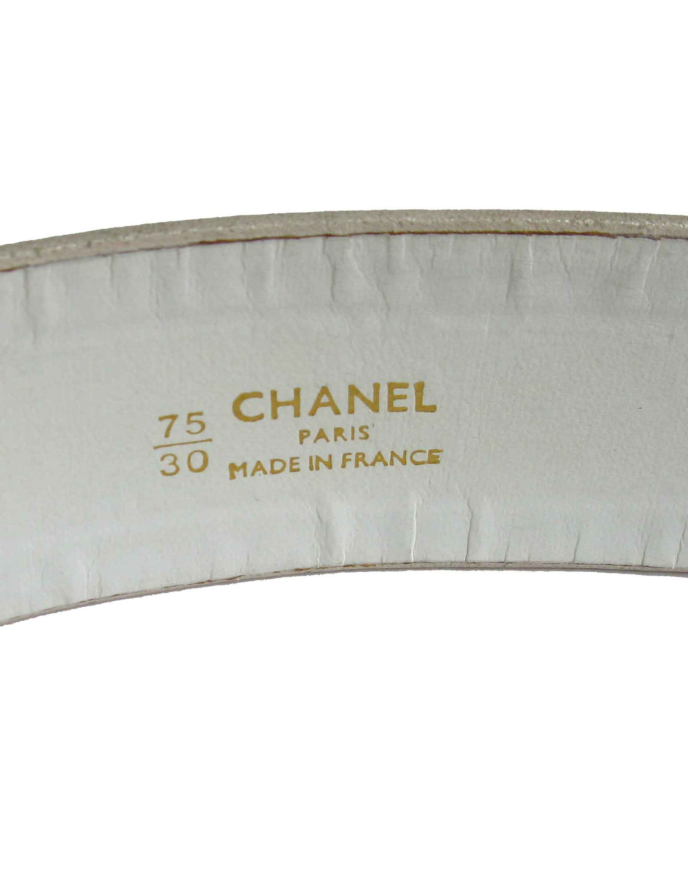 Ceinture CHANEL blanche et chaine dorée vintage