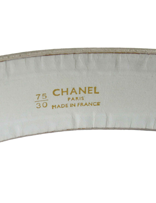 Ceinture CHANEL blanche et chaine dorée vintage