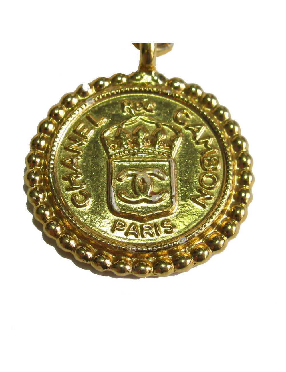 Ceinture CHANEL blanche et chaine dorée vintage