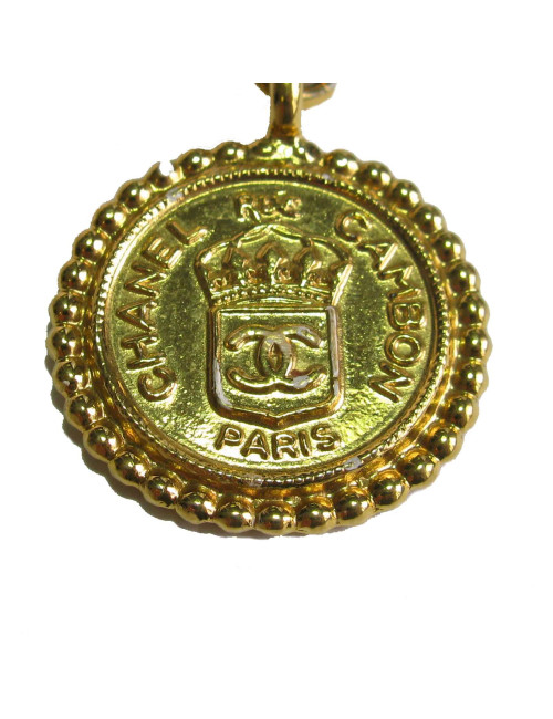 xxx Ceinture CHANEL blanche et chaine dorée vintage