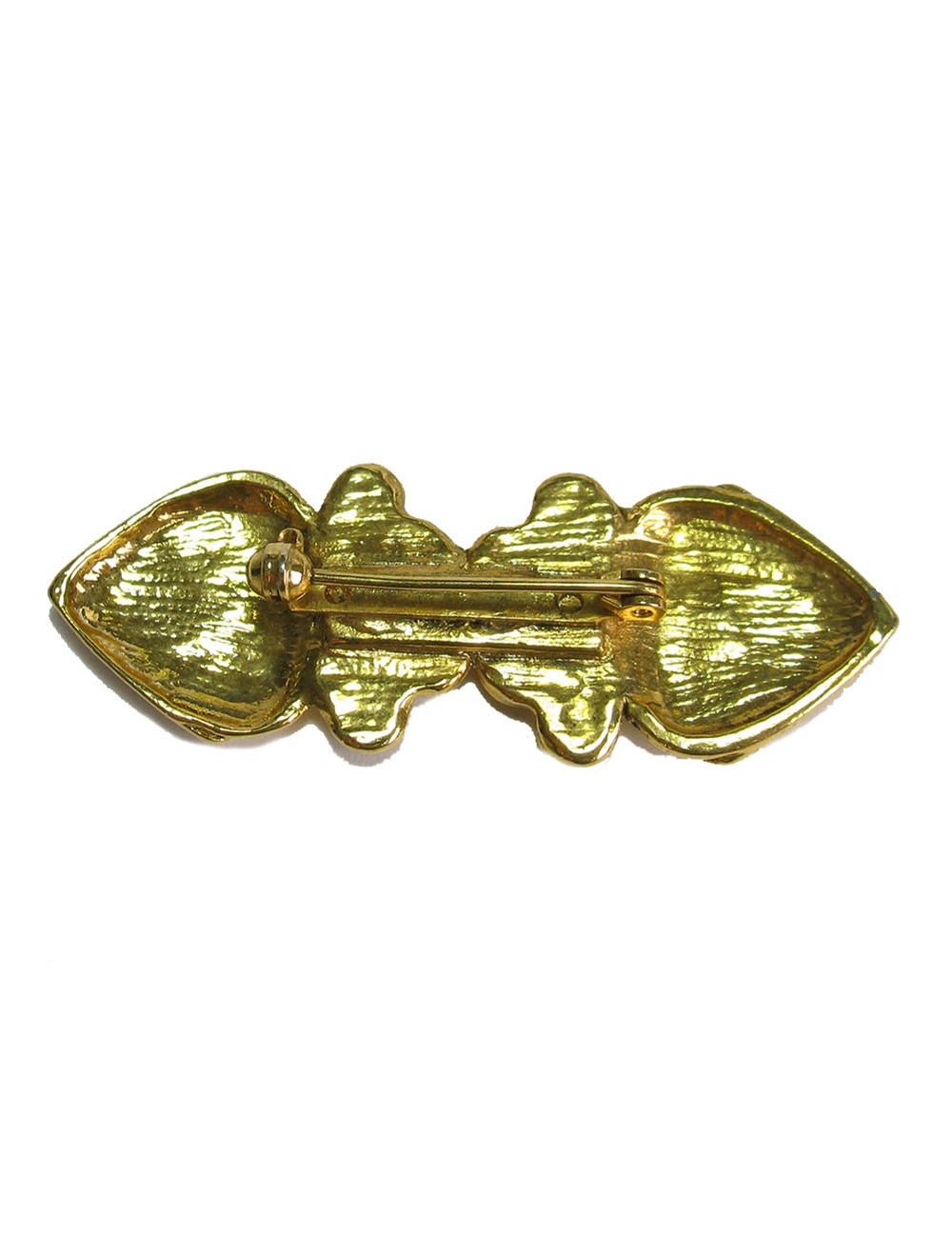 Broche métal sans marque dorée à l'or fin vintage