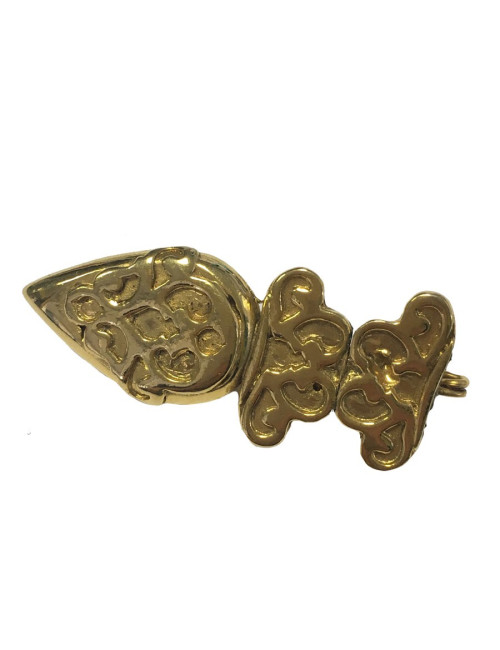 Broche sans marque en métal doré à l'or fin vintage