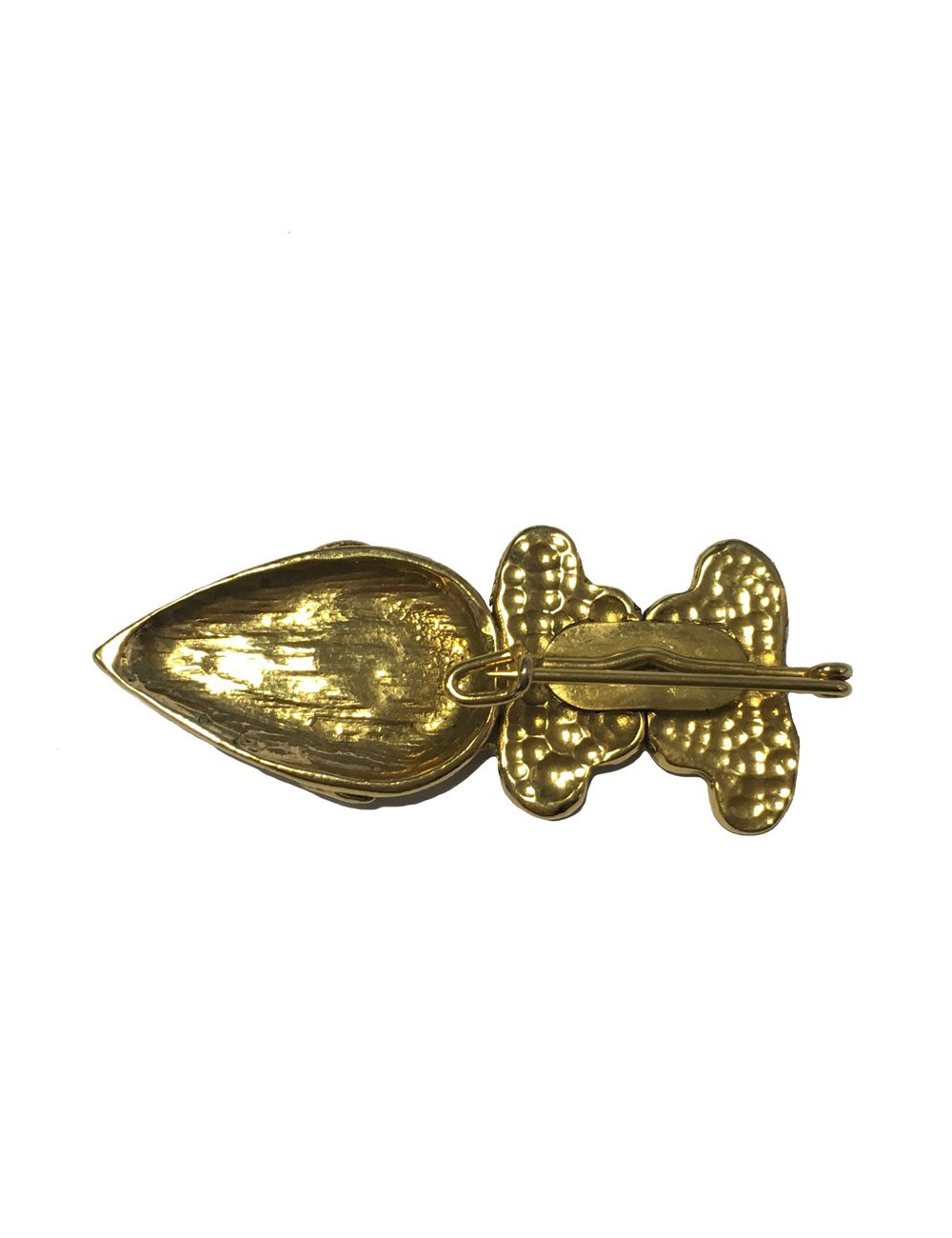 Broche sans marque en métal doré à l'or fin vintage