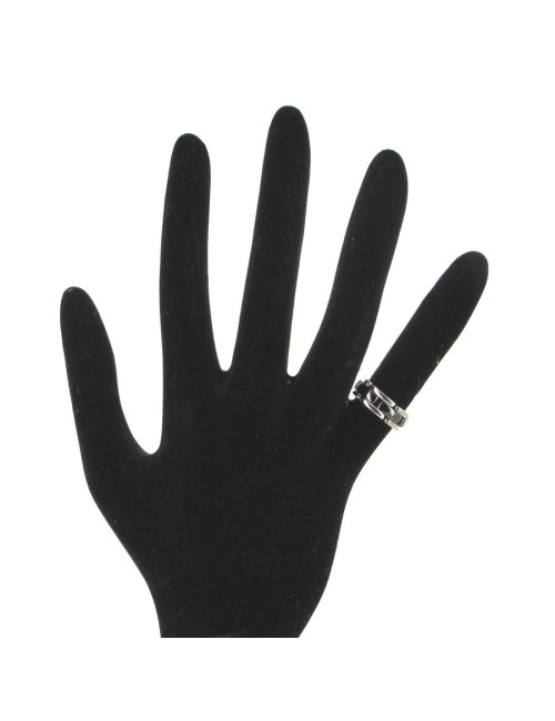 Bague CHANEL Ultra en or blanc et céramique noire