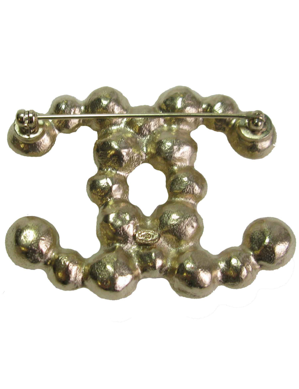 Broche CHANEL CC perles nacrées