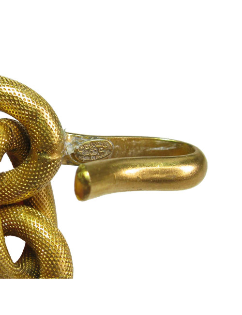 Ceinture  sautoir CHANEL en métal guilloché doré