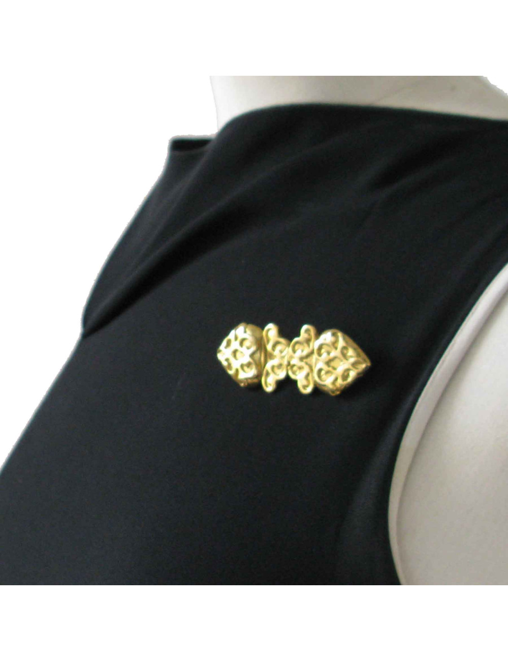 Broche métal sans marque dorée à l'or fin vintage