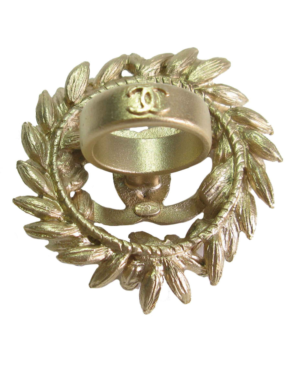 CHANEL crown ear of wheat ring in gilded metal size 53FR