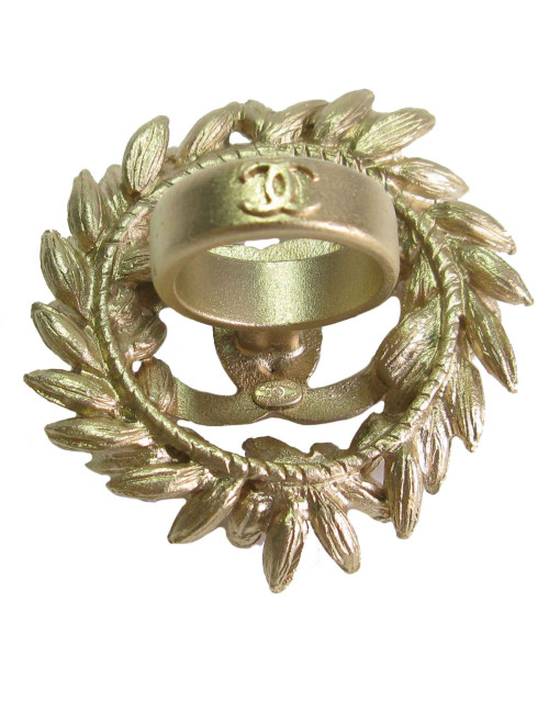 CHANEL crown ear of wheat ring in gilded metal size 53FR