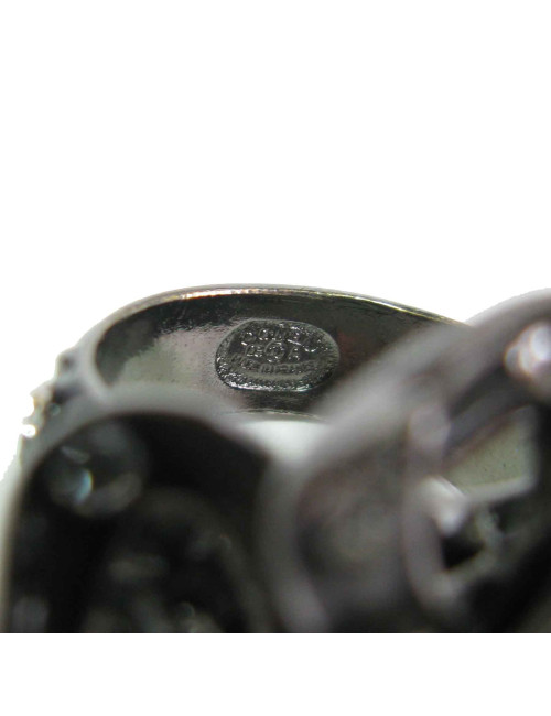 Bague fleur CHANNEL avec perle et strass