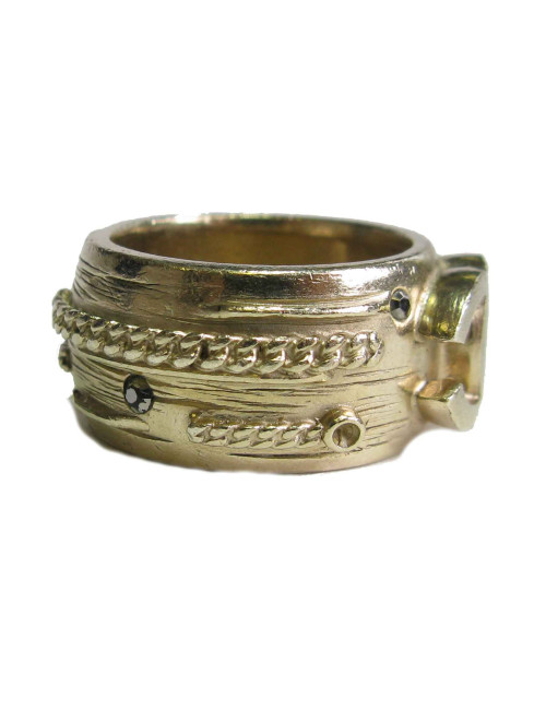 CHANEL ring in gilded metal with brilliants Size 54 FR