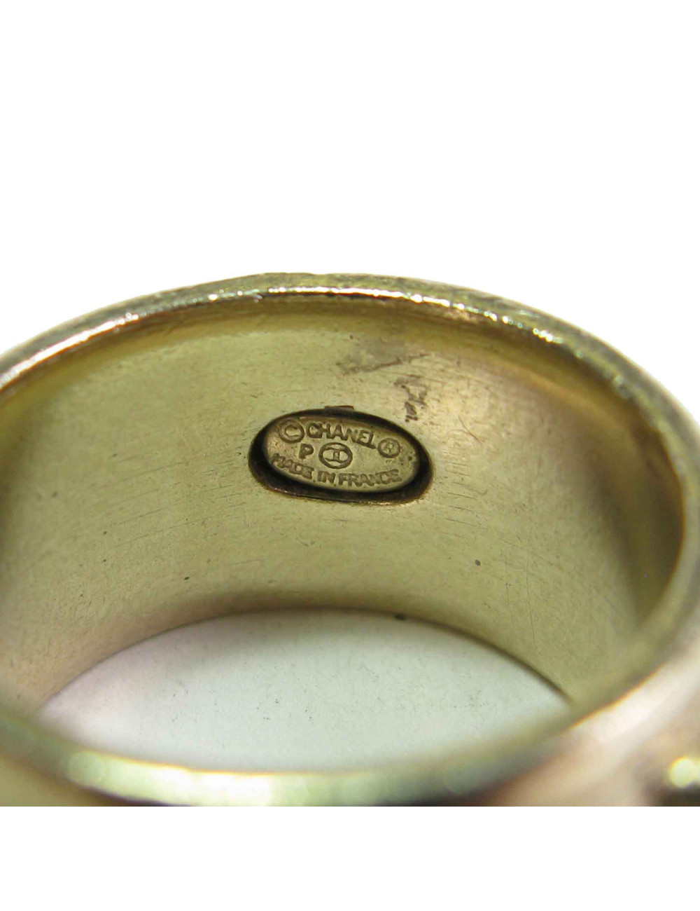 CHANEL ring in gilded metal with brilliants Size 54 FR