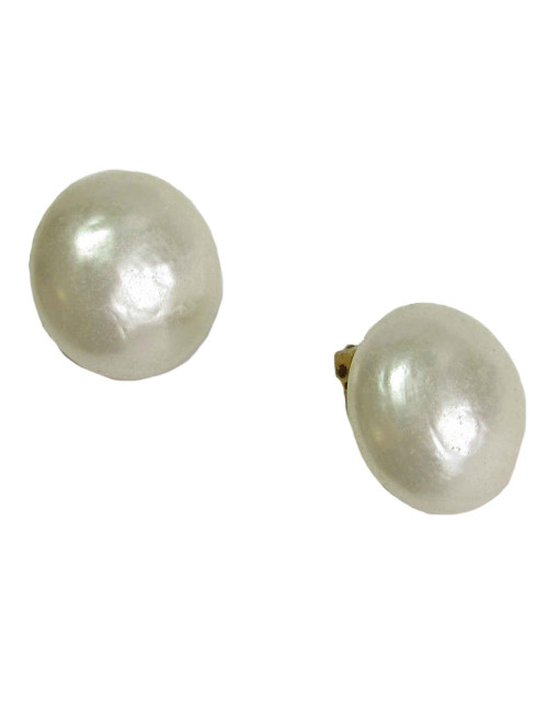 Boucles d'oreille clips perles nacrées