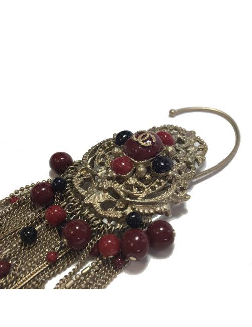 Boucle d'oreille clip CHANEL "Paris-Bombay" chaines pendantes