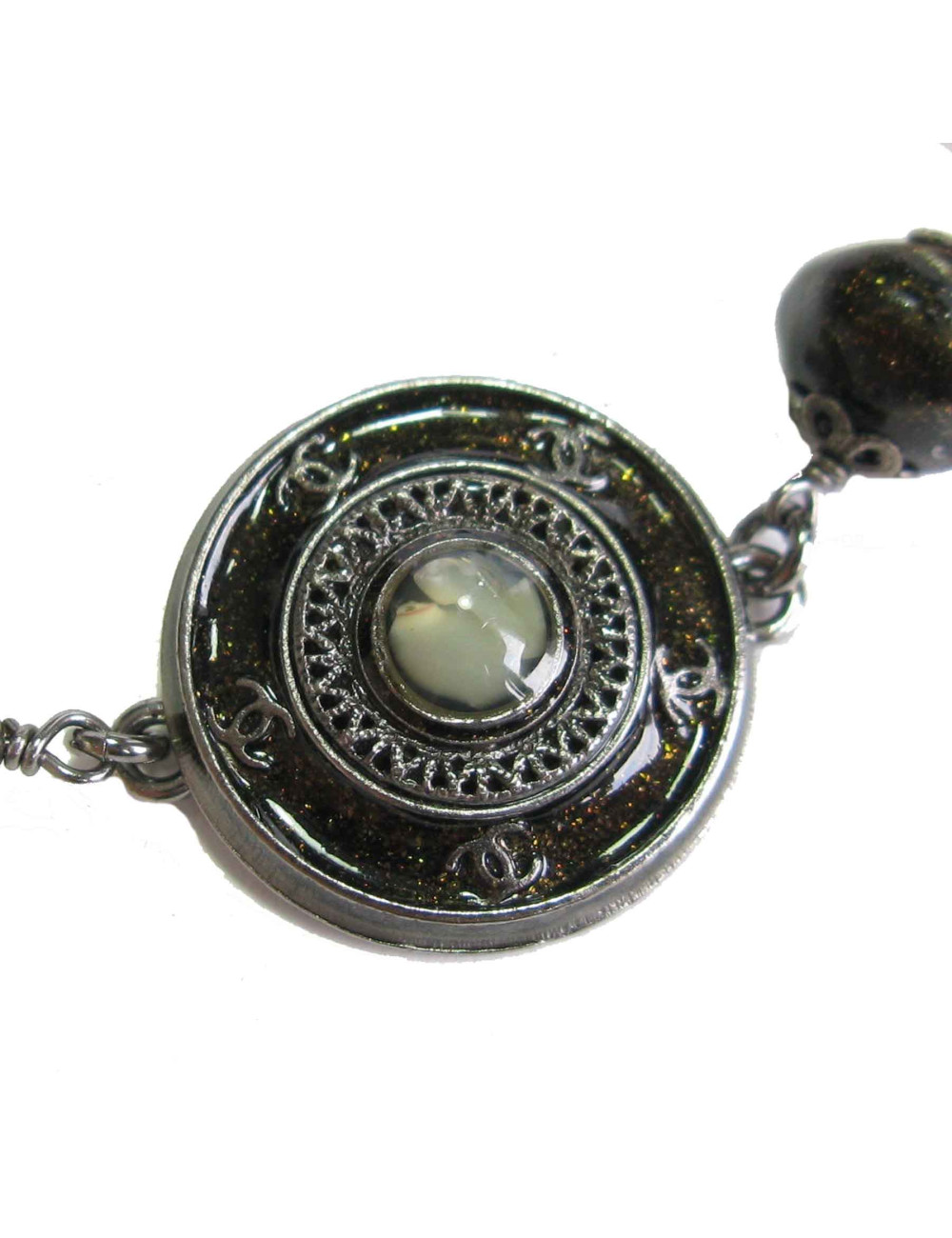 CHANEL necklace with pearls, CC and fantasy stones