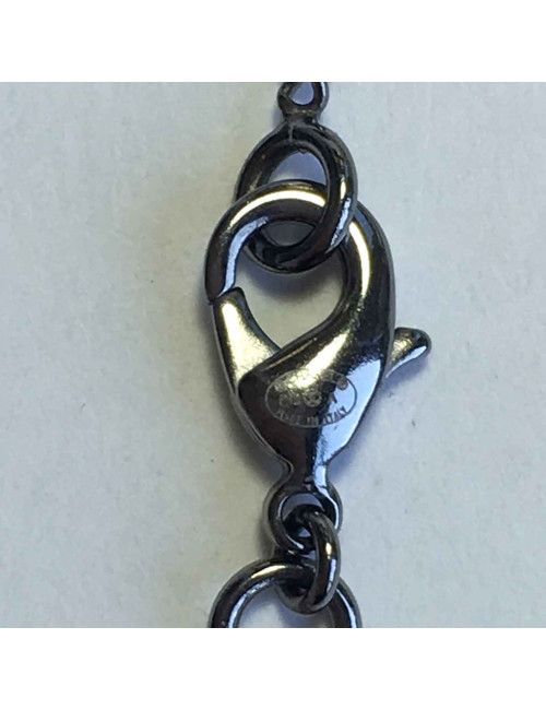 CHANEL pendant necklace in silver plated metal and feather