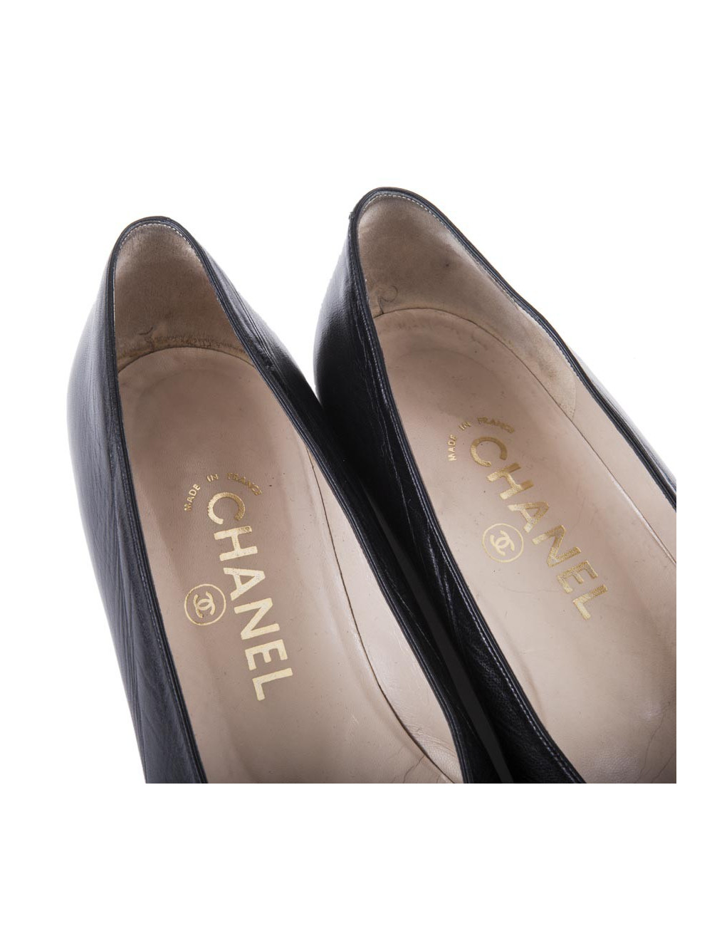 Ballerines CHANEL T 39.5 cuir d'agneau noir