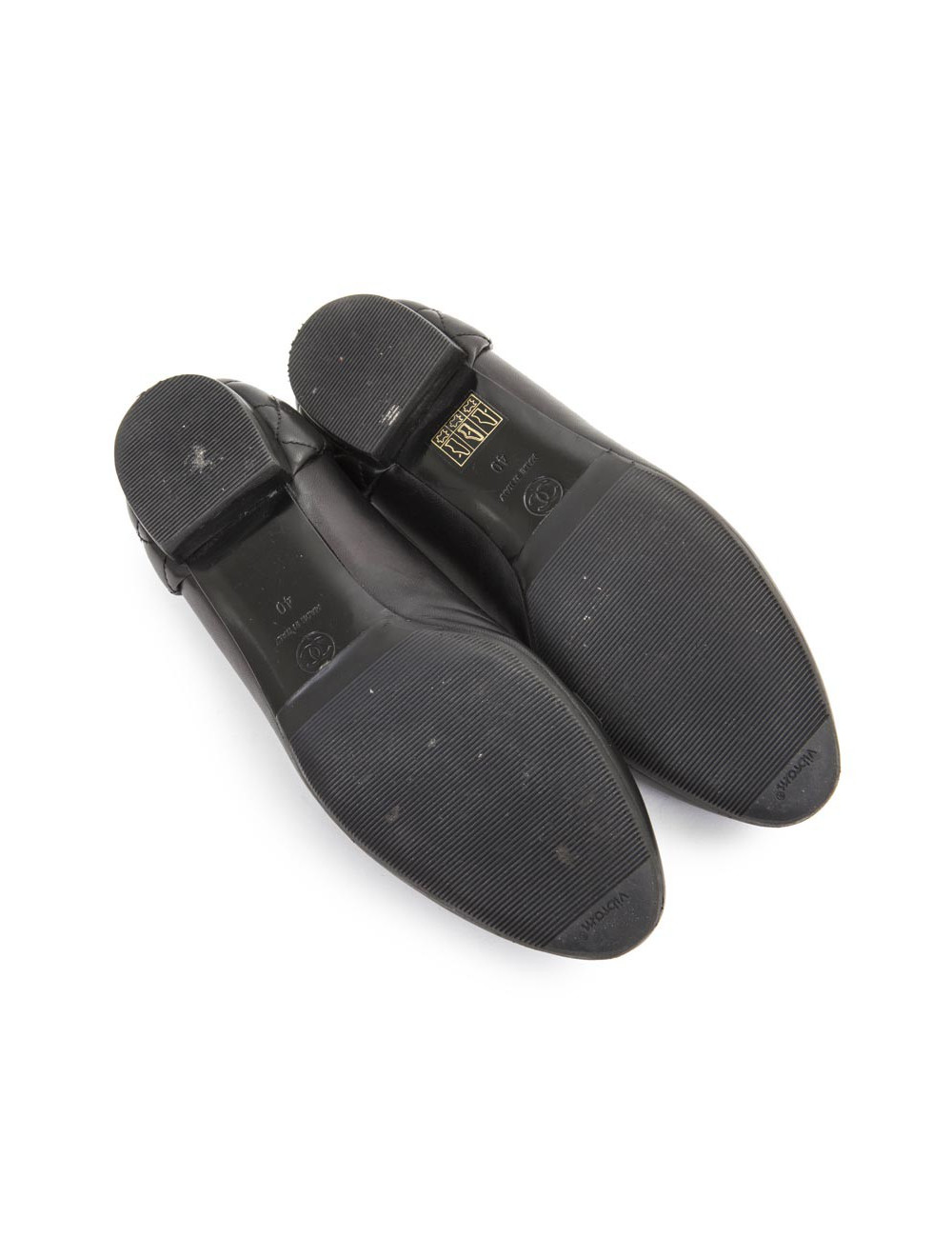 Ballerines CHANEL T 40 fermoir 2.55 cuir noir