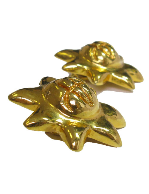 Boucles d'oreille clips CHRISTIAN LACROIX étoile en métal doré Vintage