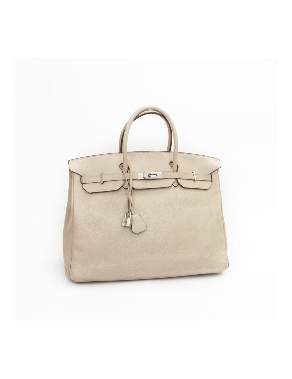 Birkin 40 HERMES cuir taurillon clémence beige