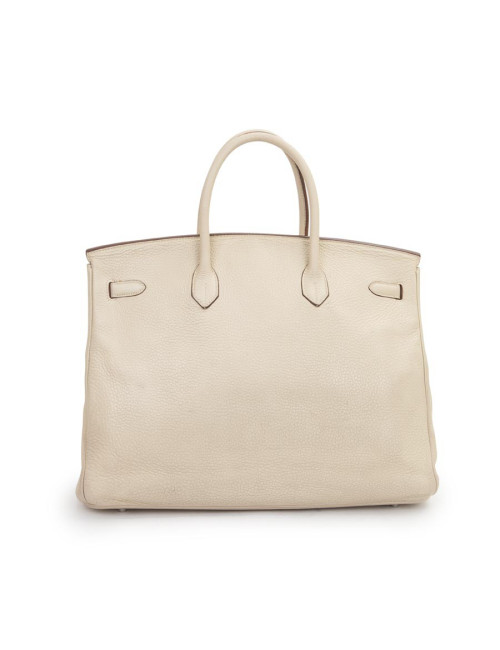 Birkin 40 HERMES cuir taurillon clémence beige