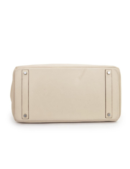 Birkin 40 HERMES cuir taurillon clémence beige