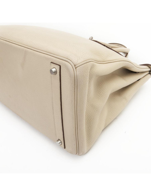 Birkin 40 HERMES cuir taurillon clémence beige