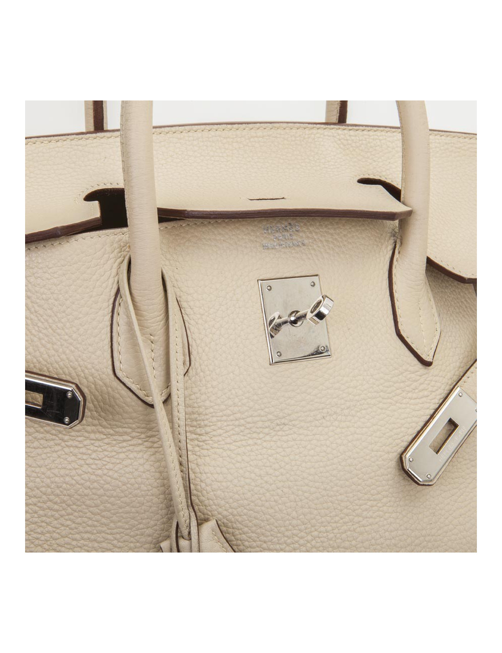 Birkin 40 HERMES cuir taurillon clémence beige