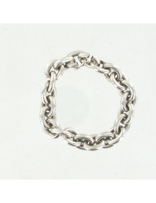 Bracelet en argent massif non signé