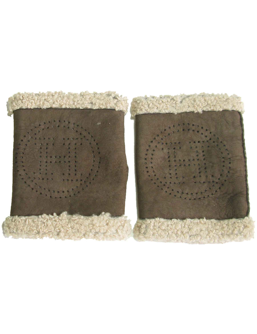 Mitaines HERMES en peau retournée T7,5