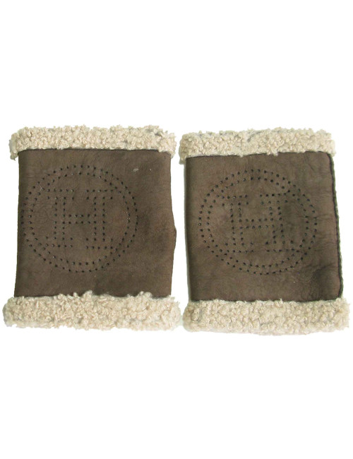 Mitaines HERMES en peau retournée T7,5