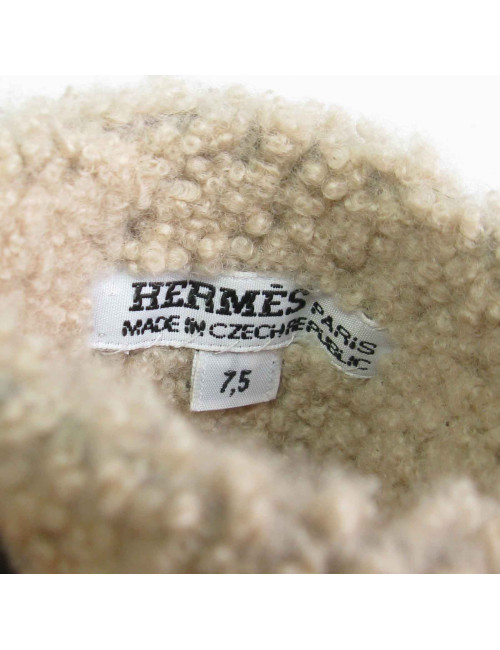Mitaines HERMES en peau retournée T7,5