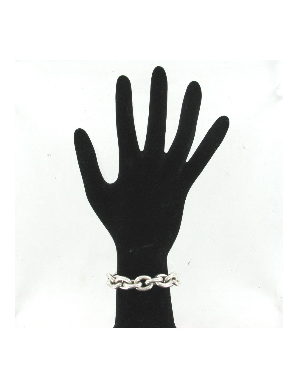 Bracelet en argent massif non signé