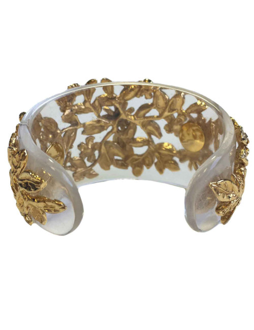 GOOSSENS cuff bracelet in transparent plexiglass and gilt metal