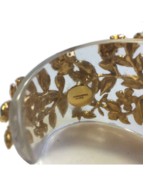 GOOSSENS cuff bracelet in transparent plexiglass and gilt metal