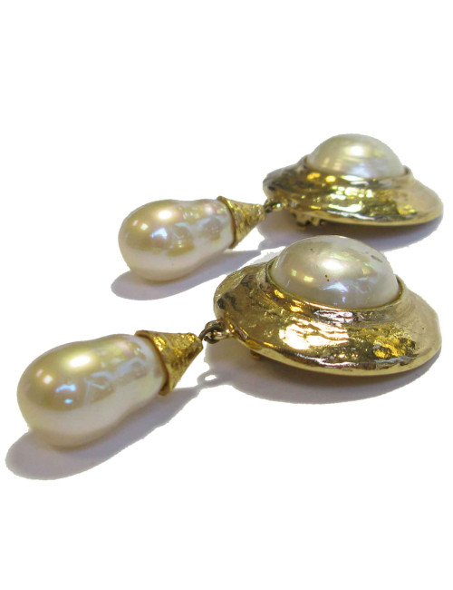 Boucles d'oreille clips YSL SAINT LAURENT vintage