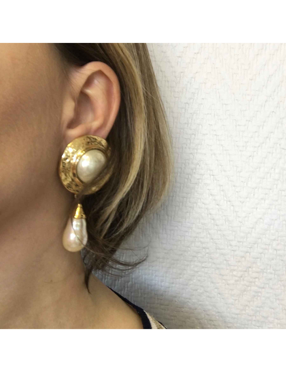 Boucles d'oreille clips YSL SAINT LAURENT vintage